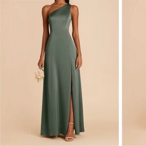 Birdy Grey One Shoulder Dress in Sage Green